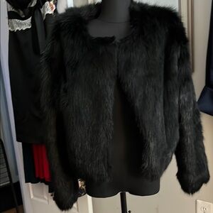 Fashion Nova Black Teddy Jacket Plush Faux Fur